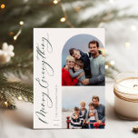Merry Everything 2 Photo Family Holiday Card<br><div class="desc">Merry Everything,  arch and square frame,  2 photo holiday card. Features,  solid green colour backing.</div>