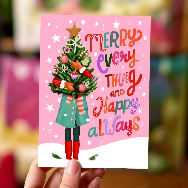 Merry Everything and Happy Always Cute Christmas Holiday Card (Creator Uploaded)