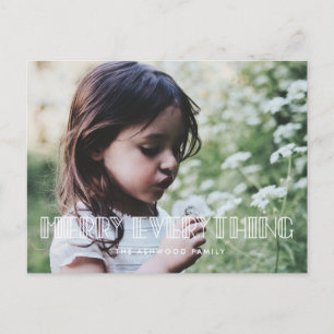 Merry everything Art deco script photo Holiday Postcard