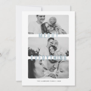Merry Everything Blue Foil Holiday Card