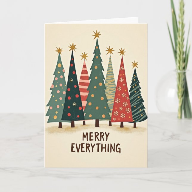 Merry Everything Christmas Trees Card (Front)
