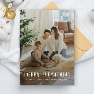 Merry Everything Cosy Family Photo Christmas Holiday Card