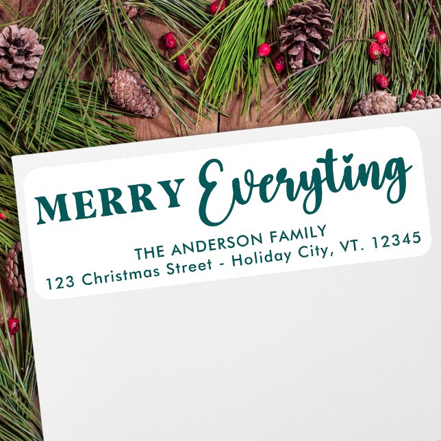 Merry Everything Custom Holidays Return Address Label (Creator Uploaded)