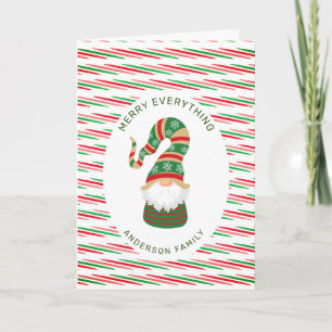 merry everything cute gnome holiday card