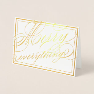 Merry Everything Elegant Calligraphy Script Foil Card