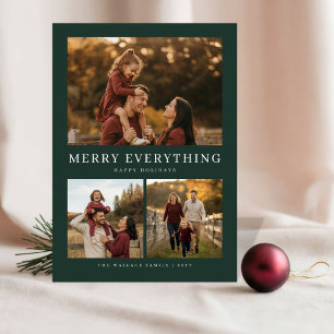 Merry Everything Family Fun Photo Christmas Green Holiday Card