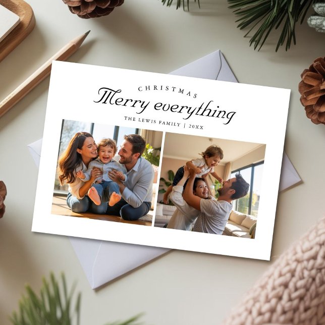 Merry Everything Family Photo Greeting Card (Creator Uploaded)