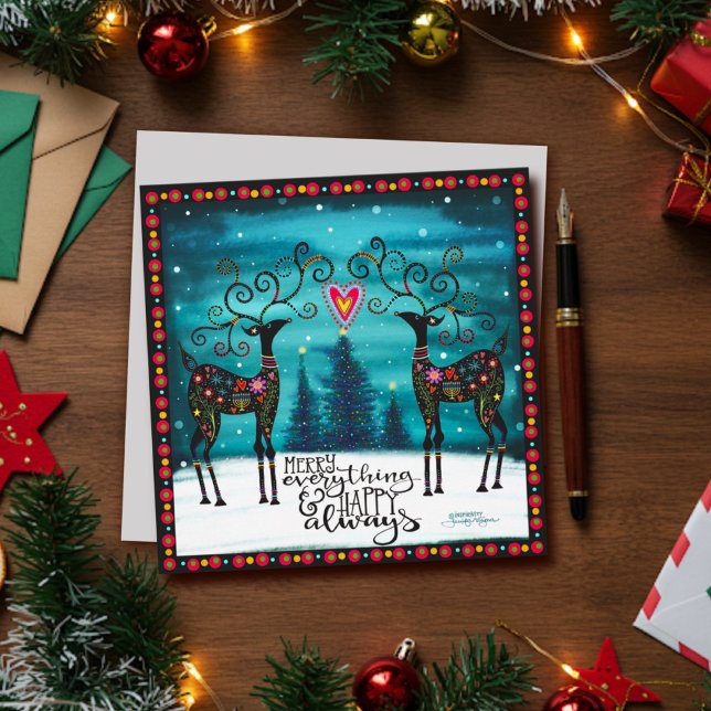 Merry Everything Festive Reindeer Inspirivity Holiday Card (Creator Uploaded)