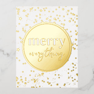 Merry Everything Foil Holiday Postcard