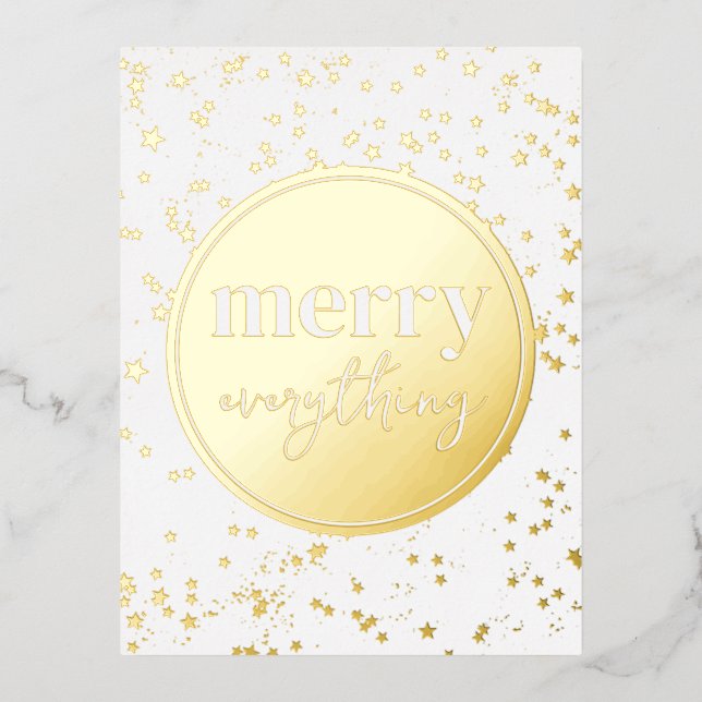 Merry Everything Foil Holiday Postcard (Front)