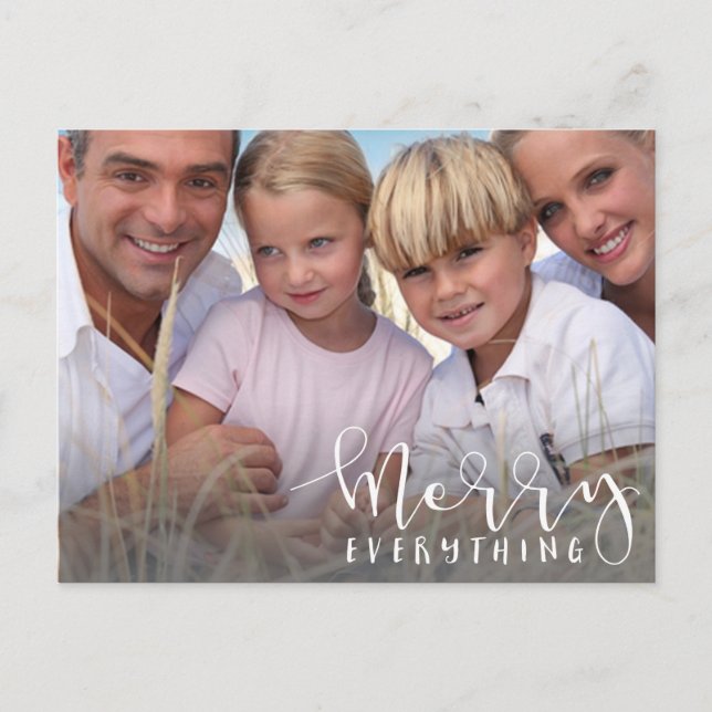 Merry Everything Full Photo Holiday Postcard (Front)