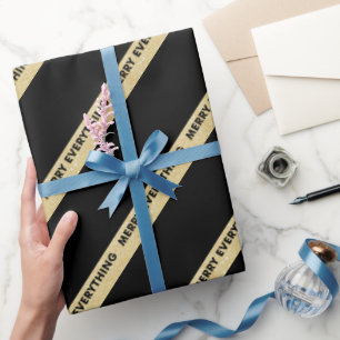 Merry Everything Glitter Holiday Custom Gift Wrap
