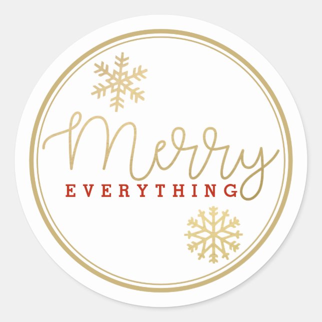 Merry Everything Gold and Red Envelope Seal (Front)