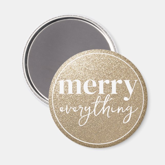 Merry Everything Golden Texture Magnet (Front/Back)