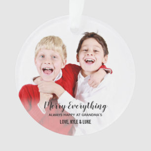 Merry Everything Grandma Happy Photo Grandparents Ornament