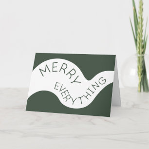 Merry Everything Green Curved Typography Photo Holiday Card