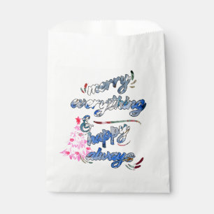 Merry Everything & Happy Always - Pink Tree Favour Bag