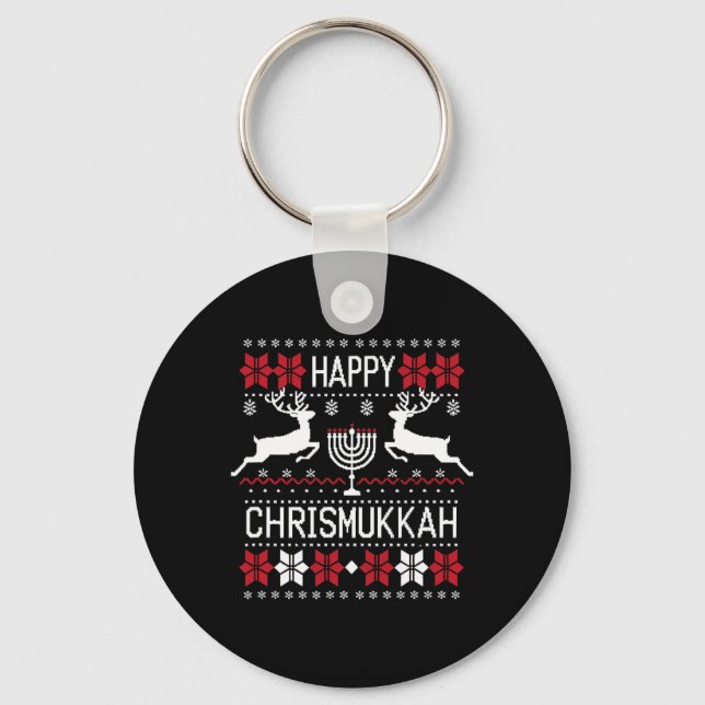 Merry Everything - Happy Chrismukkah  Key Ring (Front)