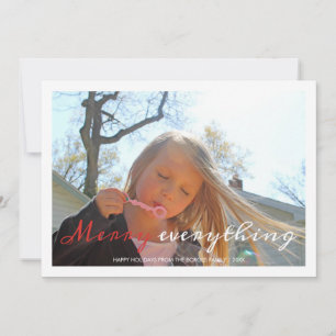 Merry Everything Holiday Photo Christmas Red White Card