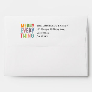 Merry Everything Inclusive Holiday Return Address Envelope