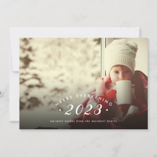 Merry Everything Minimalist Photo Overlay Flat Holiday Card