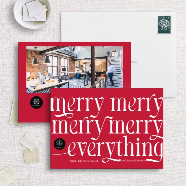 Merry Everything Modern Business Holiday Card (Creator Uploaded)