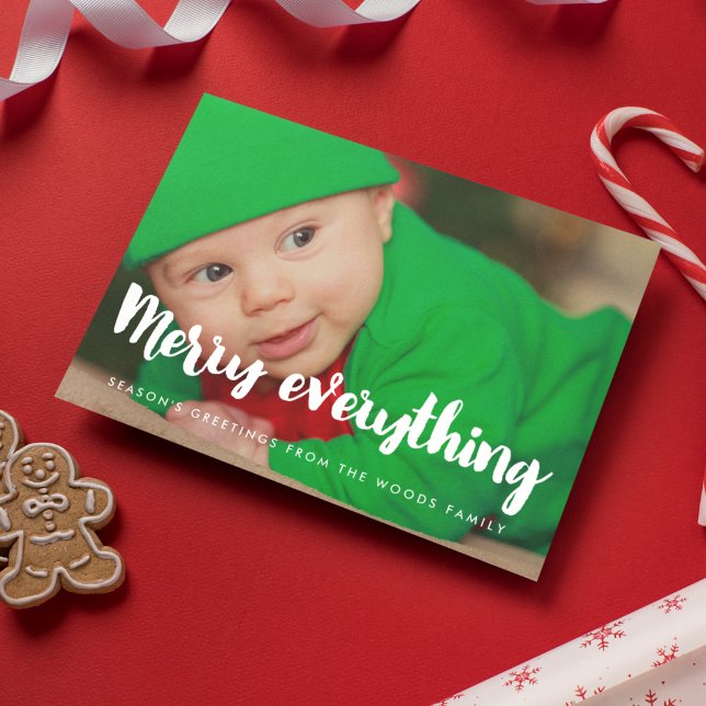 Merry Everything Modern Christmas Photo  Holiday Card (Creator Uploaded)