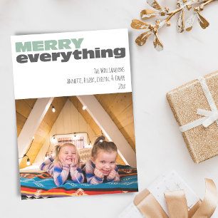 Merry Everything Modern Typography Christmas Photo Holiday Card