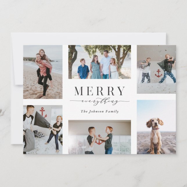 Merry Everything Multi-Photo Holiday Card (Front)
