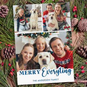 Merry Everything Personalised Modern Photo Collage Holiday Card