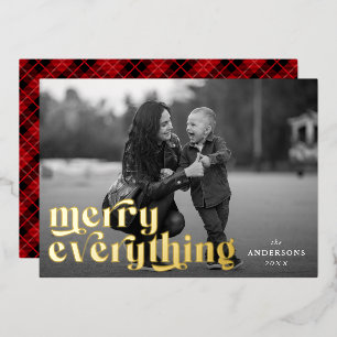 Merry Everything Photo Gold Foil Holiday Card