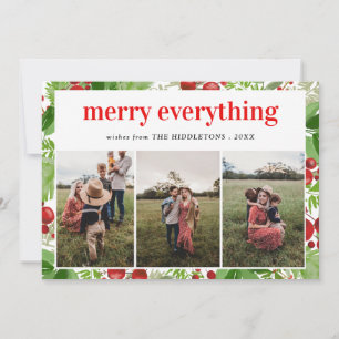 Merry Everything Red Berry Holly Photo Holiday