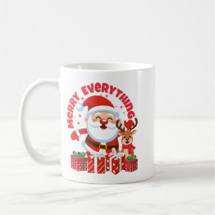 Merry Everything Santa & Reindeer Christmas Mug