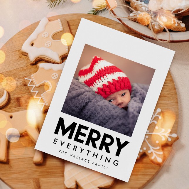 Merry Everything Square Picture Modern Holiday Card (Creator Uploaded)