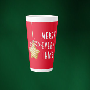 Merry Everything Star Ornament Christmas   Latte Mug