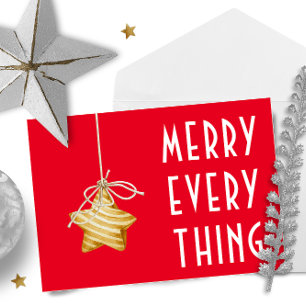 Merry Everything Star Ornament Christmas Postcard