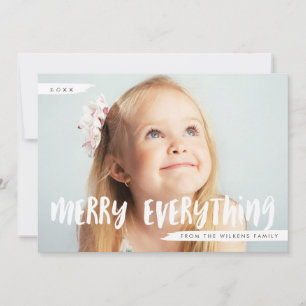 Merry Everything Trendy Photo Greeting Holiday Card