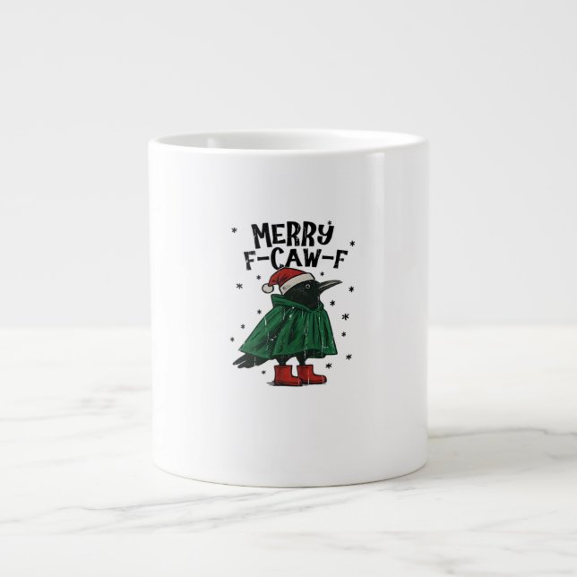 Merry F-Caw-F Essential Minimal Clean Large Coffee Mug (Front)