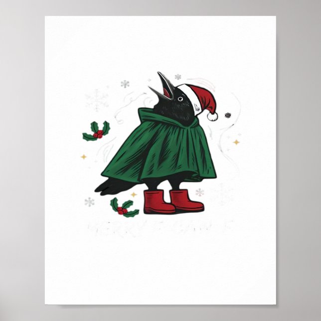 Merry F Caw F Funny Graphic Style Poster (Front)