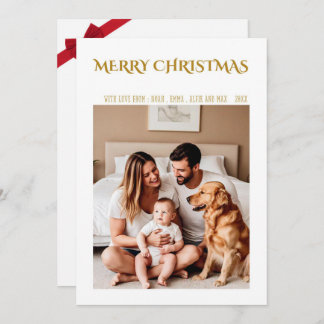 Merry Family Christmas Card - Festive Holiday