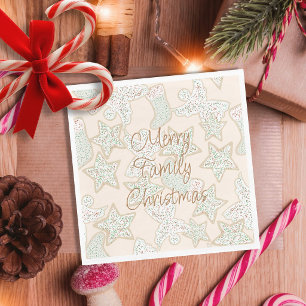 Merry Family Christmas Cookies Art Napkin