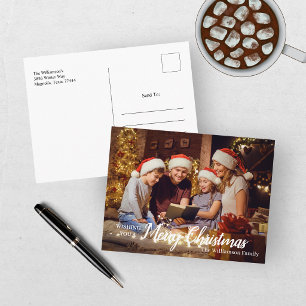 Merry Family Photo Christmas Postcard