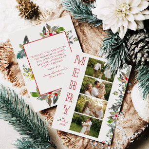 Merry Family Photo Strip Christmas Card