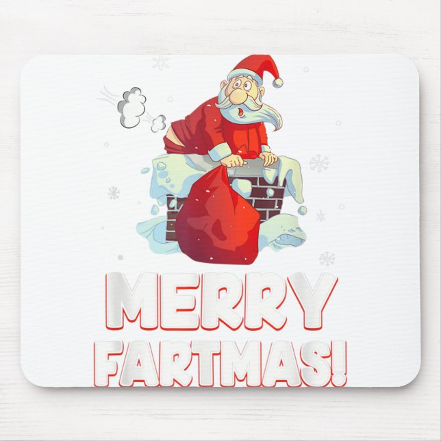 Merry fartmas santa claus farting christmas mouse pad (Front)