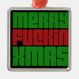 Merry Fin Xmas Metal Tree Decoration