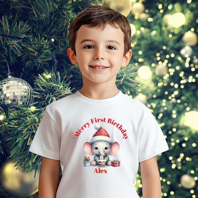 Merry First Birthday Christmas Baby Gift Baby T-Shirt (Creator Uploaded)