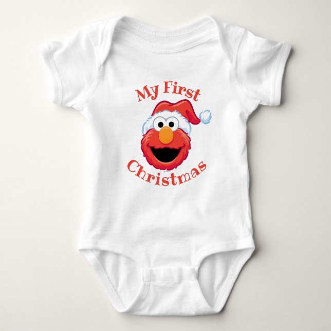 Merry First Christmas Elmo Baby Bodysuit (Front)