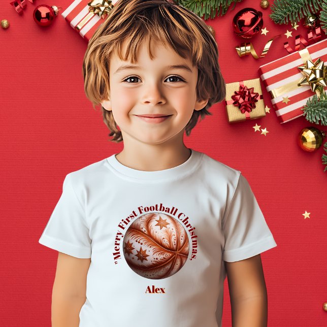 Merry First Football Christmas Baby Gift Baby T-Shirt (Creator Uploaded)