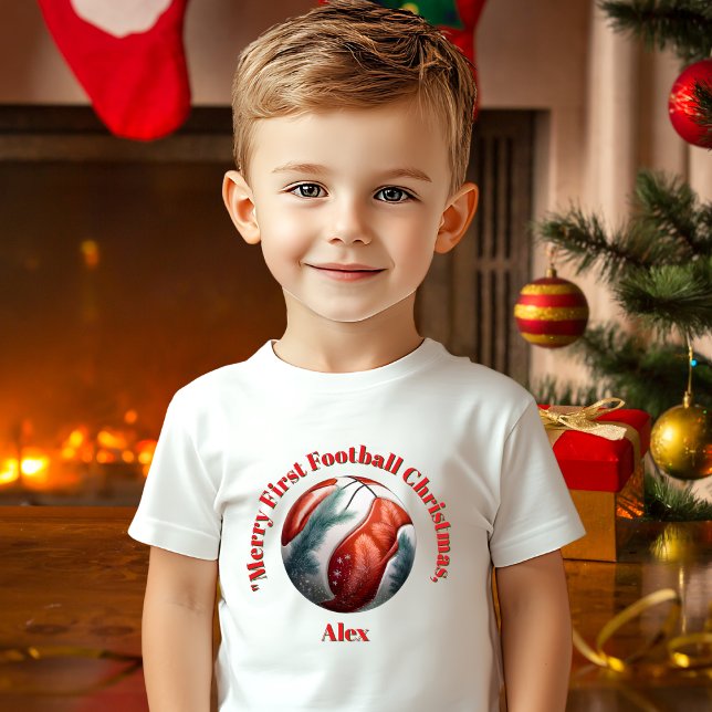 Merry First Football Christmas Baby Gift Baby T-Shirt (Creator Uploaded)