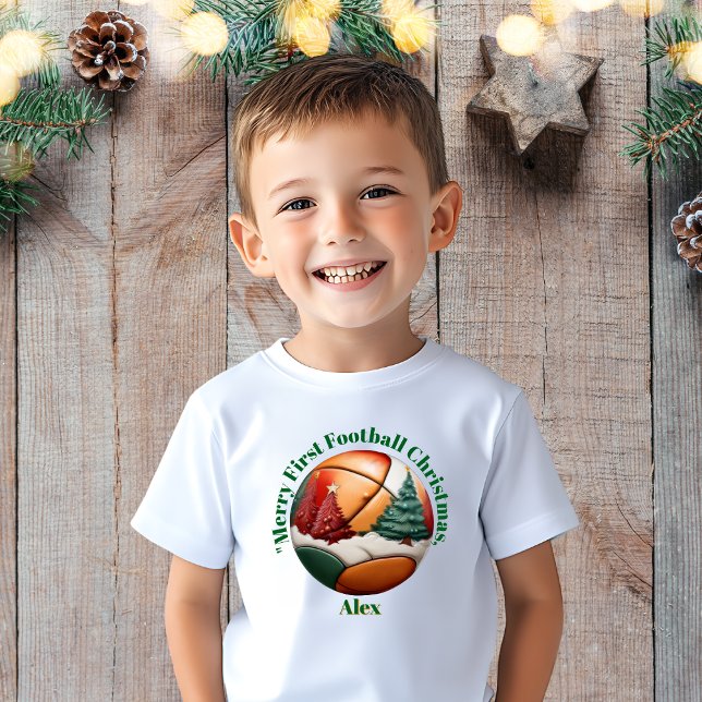 Merry First Football Christmas Baby Gift T-Shirt (Creator Uploaded)
